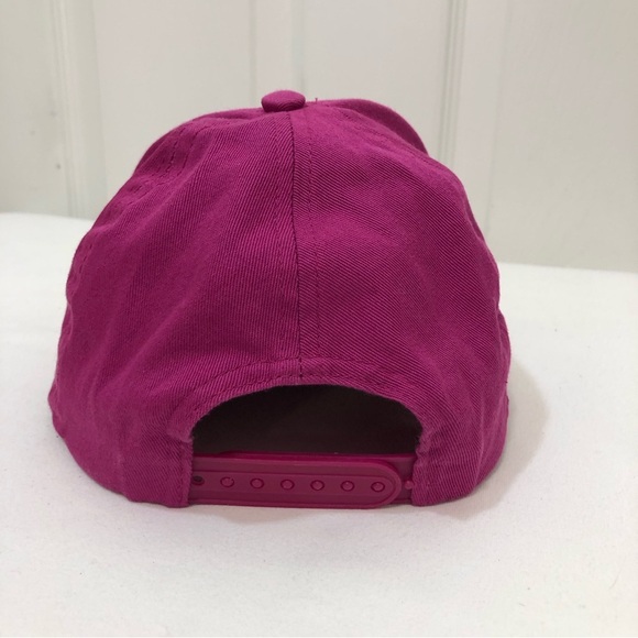 Hello Kitty Sanrio Glitter Stars Hot Pink Black Hat Cap Adjustable Youth Teen - Picture 4 of 13